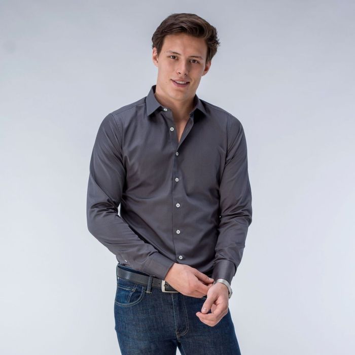 Gray dress shirt mens