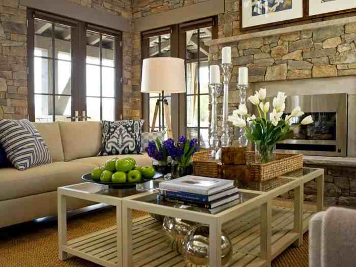 How to decorate a living room console table